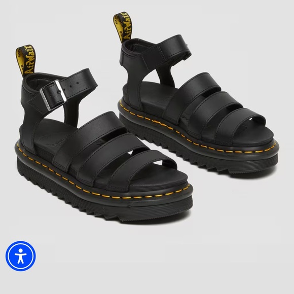 Dr. Martens Black Blaire Hydro Leather Strap Sandals - Picture 13 of 13